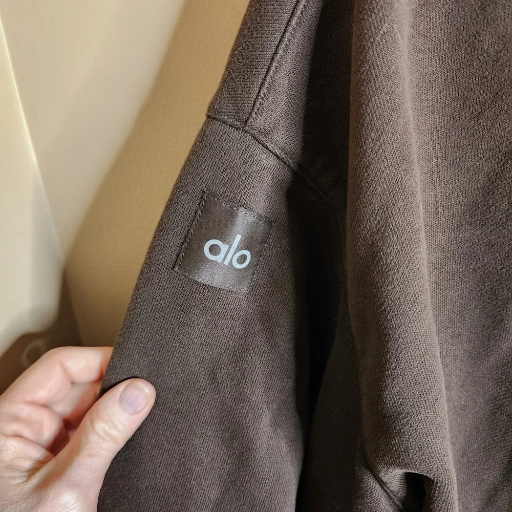 Alo Yoga Renown Jacket Brown Cropped Button Up Jacket Small